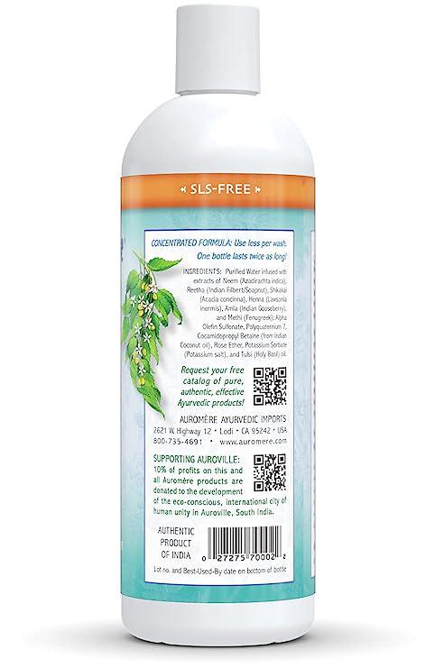 Шампунь аюрведический Auromere Ayurvedic Shampoo with Neem 473 мл (1314) - фото 2