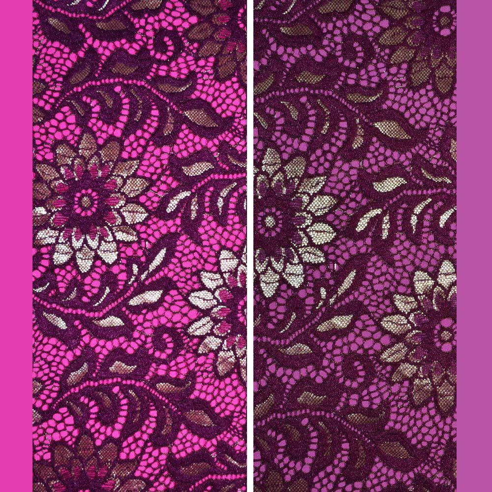 Ткань кружевное полотно стрейч веточка с цветами ширина 150 см Фиолетовый (11167.009) - фото 2 Ткань кружевное полотно стрейч веточка с цветами ширина 150 см Фиолетовый (11167.009) - фото 2