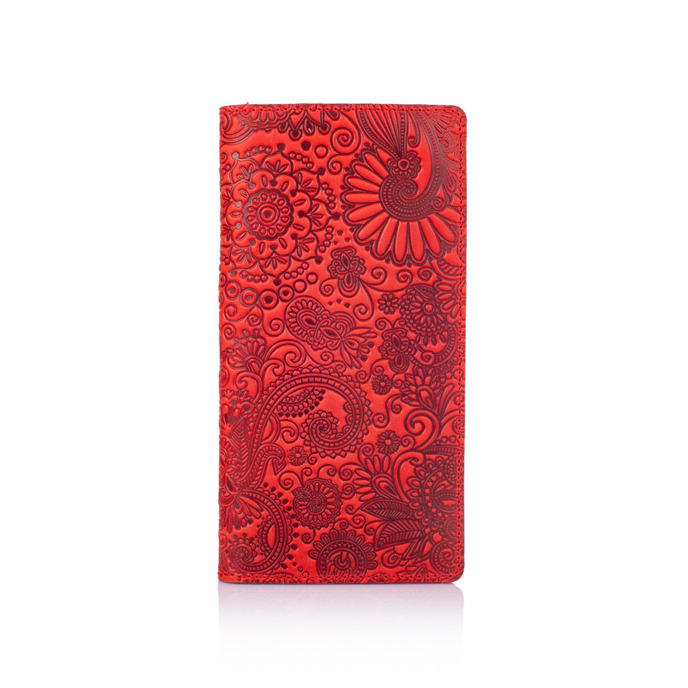 Кошелек Mehendi Art из матовой натуральной кожи на 14 карт Красный (WP-02-S18-1440-T005)