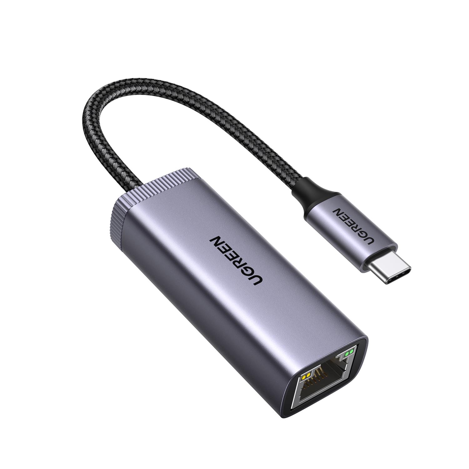 Сетевой адаптер UGREEN CM483 10 см USB-C 3.1 Gen 1 на RJ-45 10/100/1000 Мбит/с Серый (40322)
