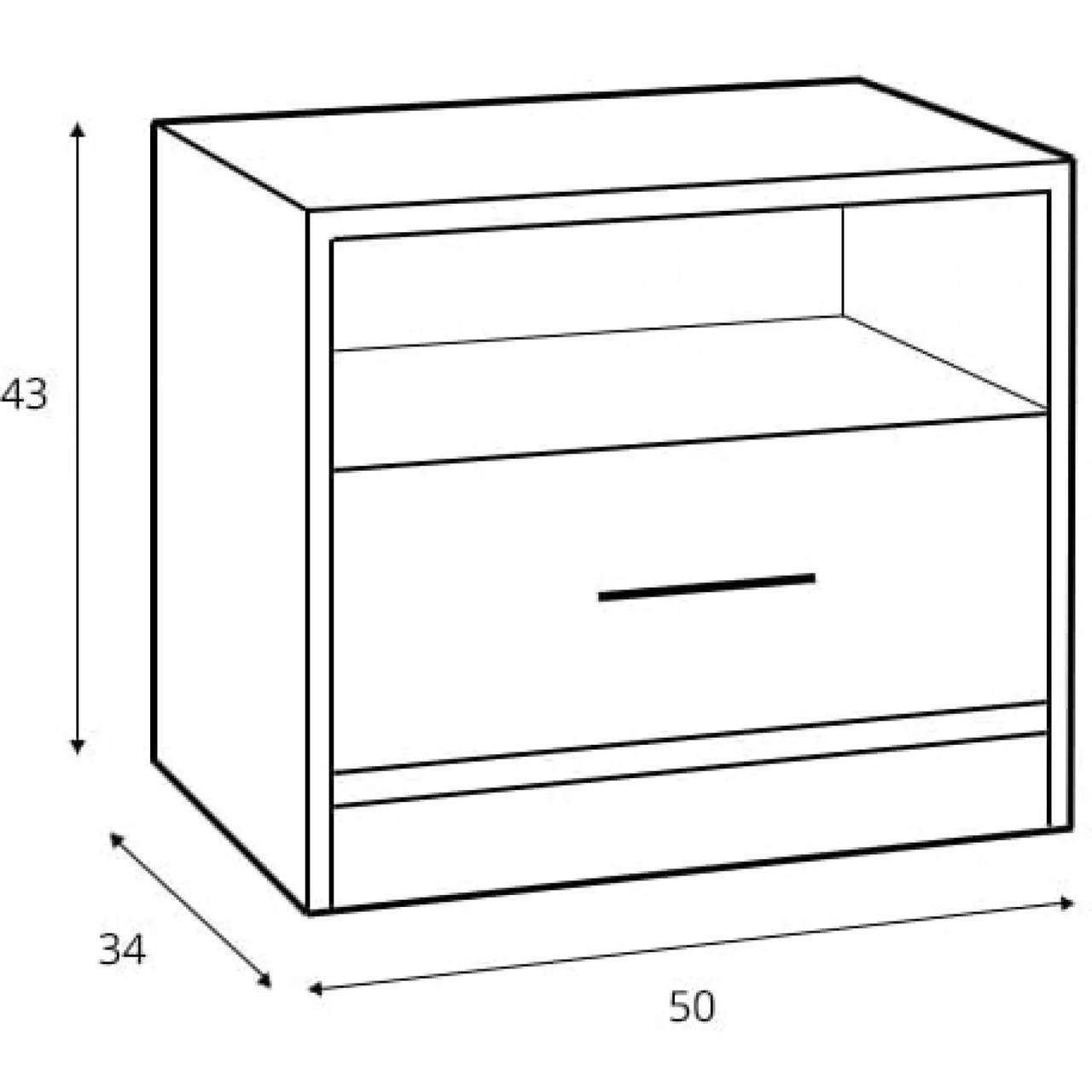 Тумба прикроватная Гербор Непо KOM1S Дуб Сонома/Нимфея Альба (GRB-1368) - фото 3 Тумба прикроватная Гербор Непо KOM1S Дуб Сонома/Нимфея Альба (GRB-1368) - фото 3