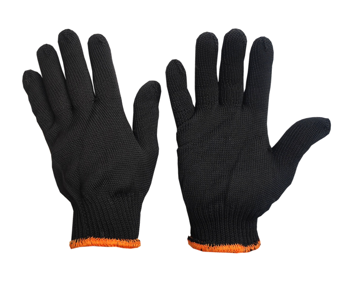 Перчатки рабочие хлопковые одинарные 12 шт. Черный (3014)