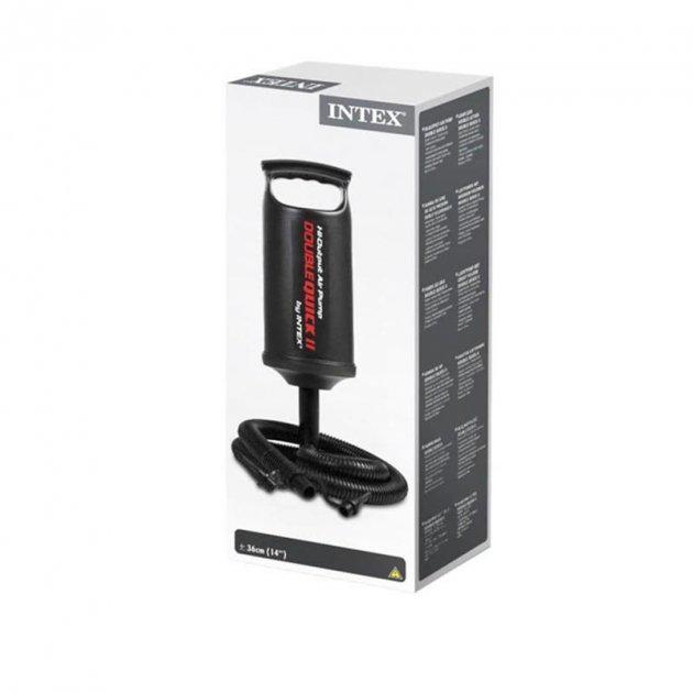 Насос ручной для надувных изделий Intex 68614 с насадками 1,7 л 36 см Черный (10963268) - фото 8
