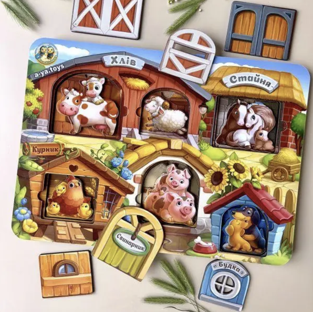 Пазл-вкладыш Ubumblebees Ферма (ПСД174)