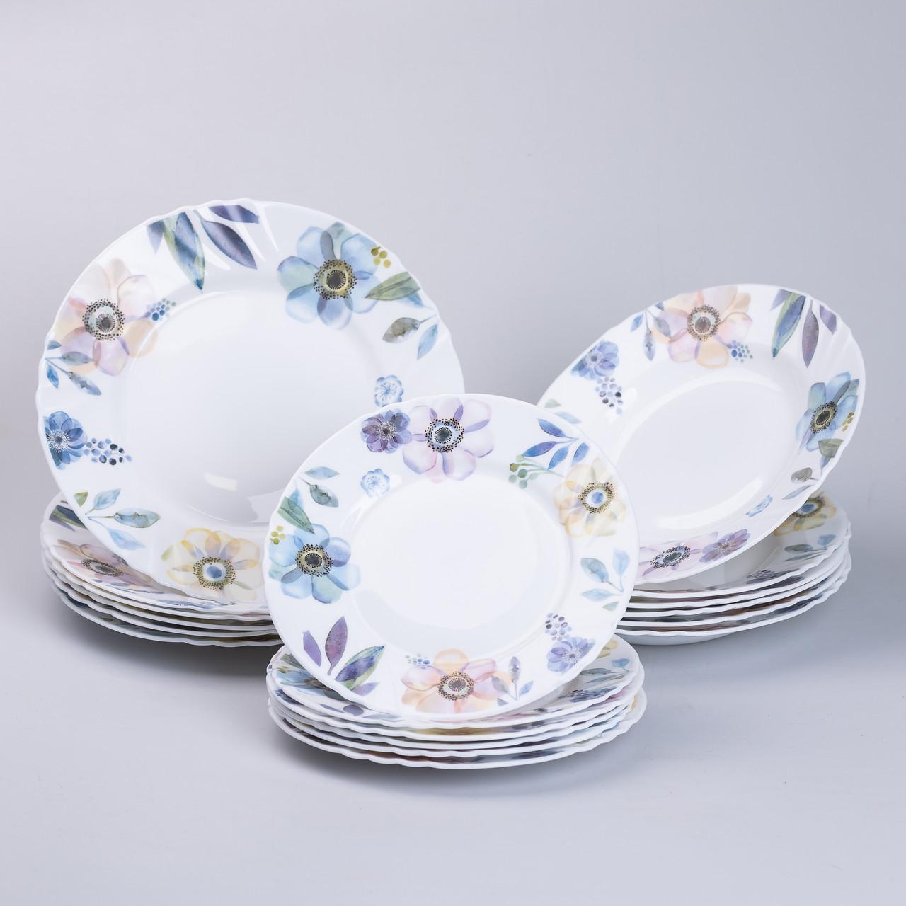 Сервіз столовий керамічний на 6 персон 18 предметів Білий (5385) - фото 2 Сервіз столовий керамічний на 6 персон 18 предметів Білий (5385) - фото 2