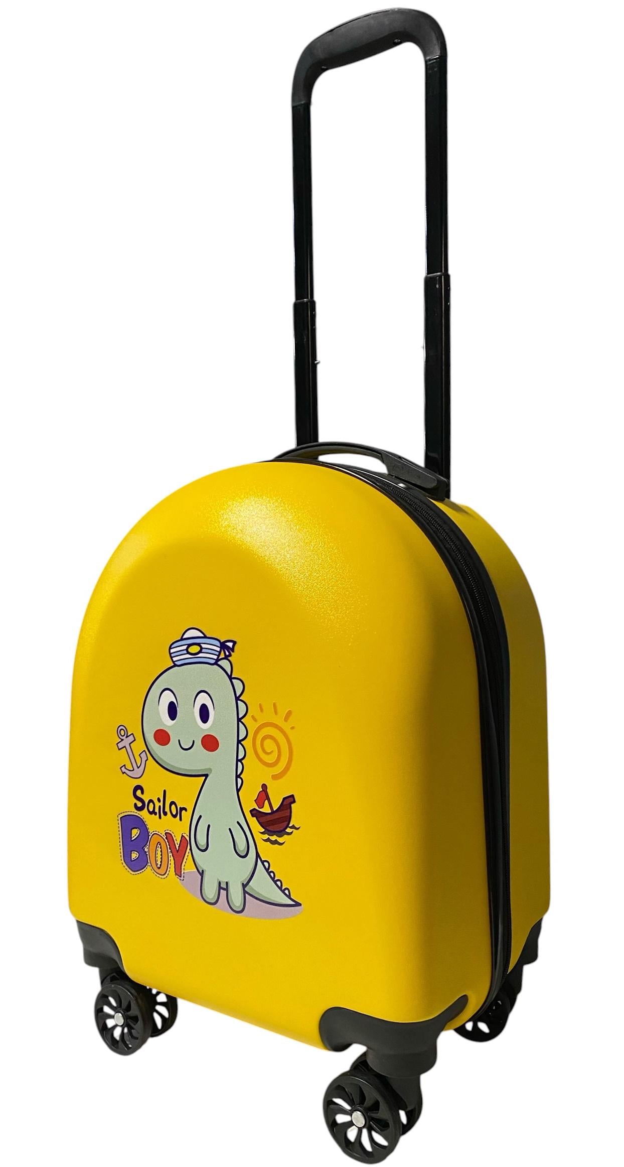 Валіза дитяча D01 Yellow Dino mini XS полікарбонат-ABS 46x34x23 см Жовтий