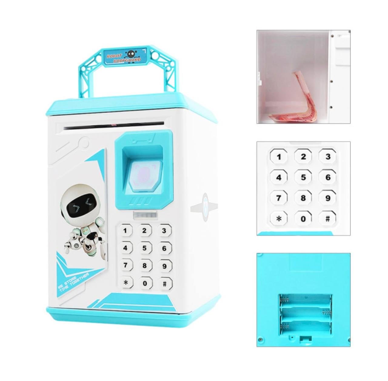 Скарбничка сейф із відбитком пальця Bodyguard для дітей Блакитний - фото 5 Скарбничка сейф із відбитком пальця Bodyguard для дітей Блакитний - фото 5