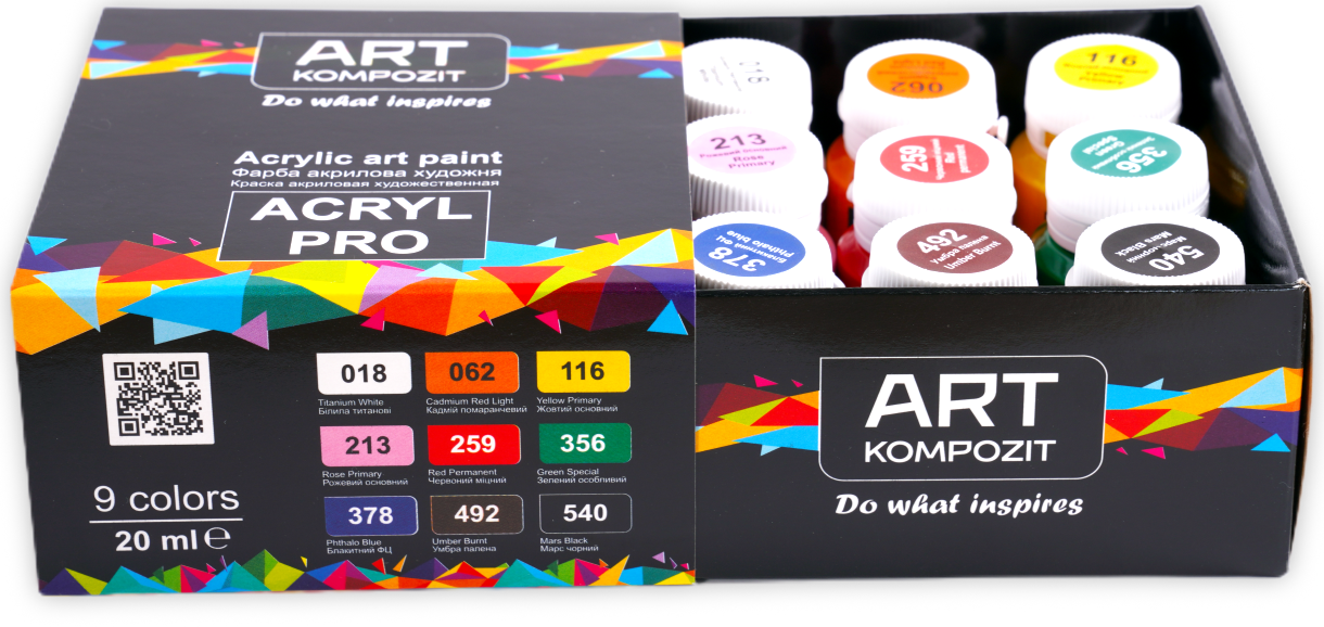 Краска художественная ART Kompozit Acryl PRO 9x20 мл