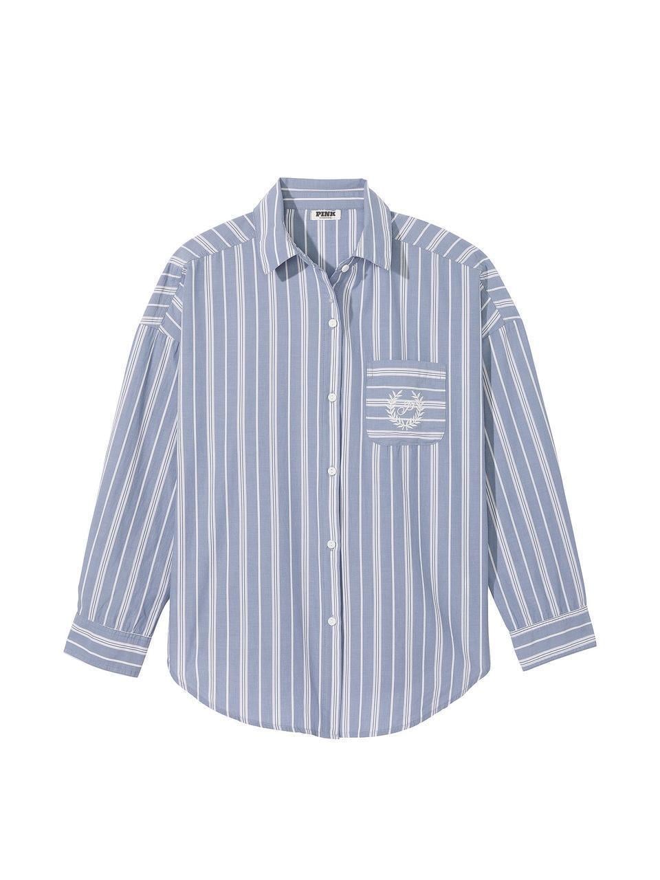 Ночная рубашка Victoria's Secret COTTON POPLIN OVERSIZED S Голубой (389655213798)