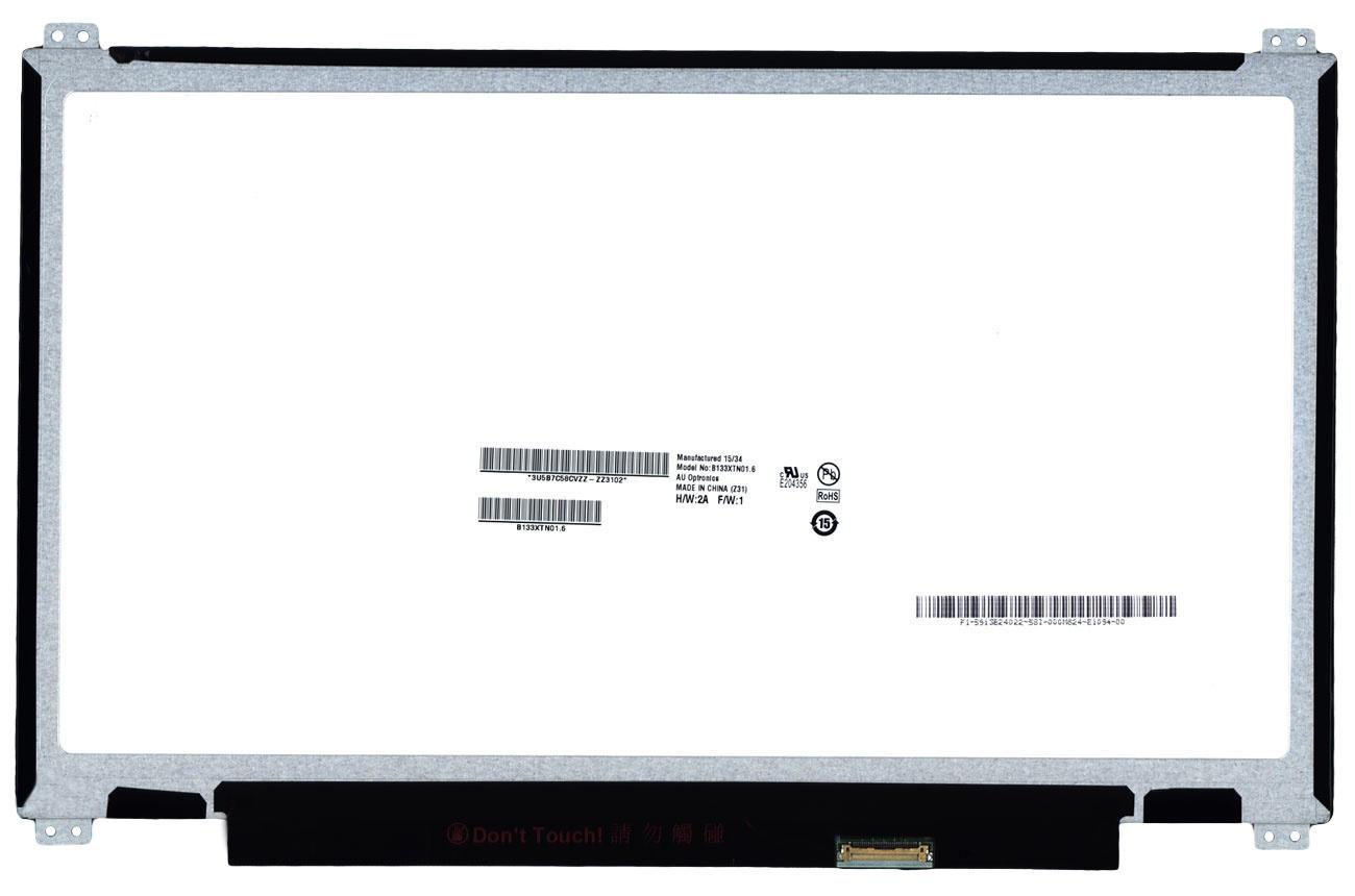 Матрица для ноутбука 13,3" Slim 30 pin eDP справа 1366x768 LED крепления сверху матовая AU Optronics AUO B133XTN01.6