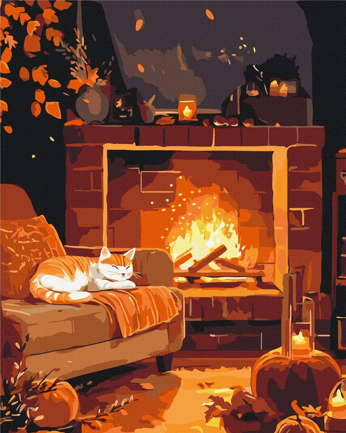 Картина по номерам Brushme Каминная история 40x50 см (BS54356)