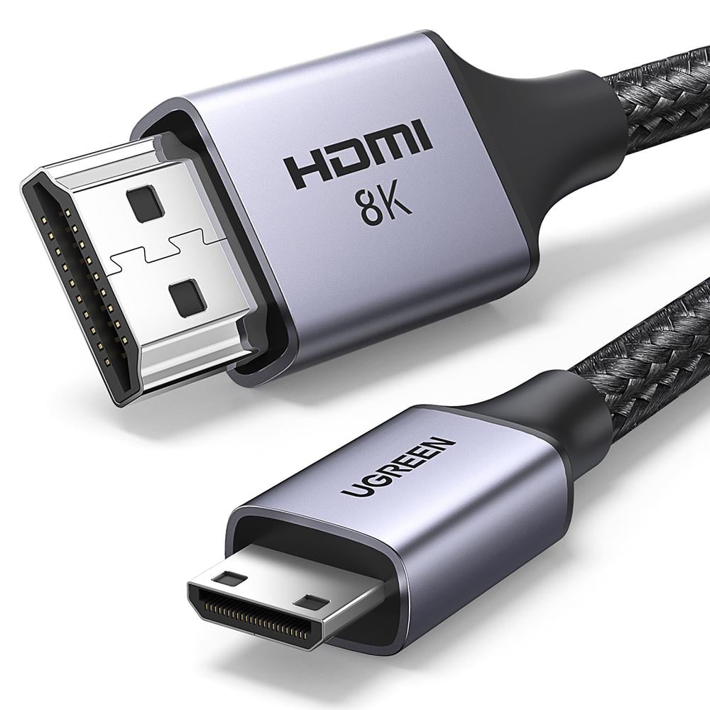 Кабель для видео UGREEN HD163 Mini HDMI на HDMI M/M 8K60Hz 4K120Hz Cable 2 м Metal Gray (15515)