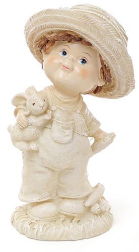 Статуэтка декоративная Мальчик с зайчиком 15,3 см (BD-887-302-PC)