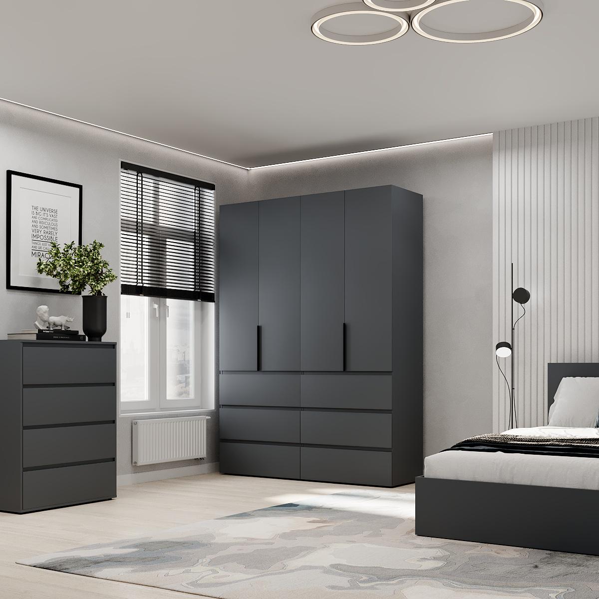 Шафа розпашна комбінована ART IN HEAD №10 Light 1600x500x2200 мм Графіт сірий (GALTK0107000000) - фото 3 Шафа розпашна комбінована ART IN HEAD №10 Light 1600x500x2200 мм Графіт сірий (GALTK0107000000) - фото 3