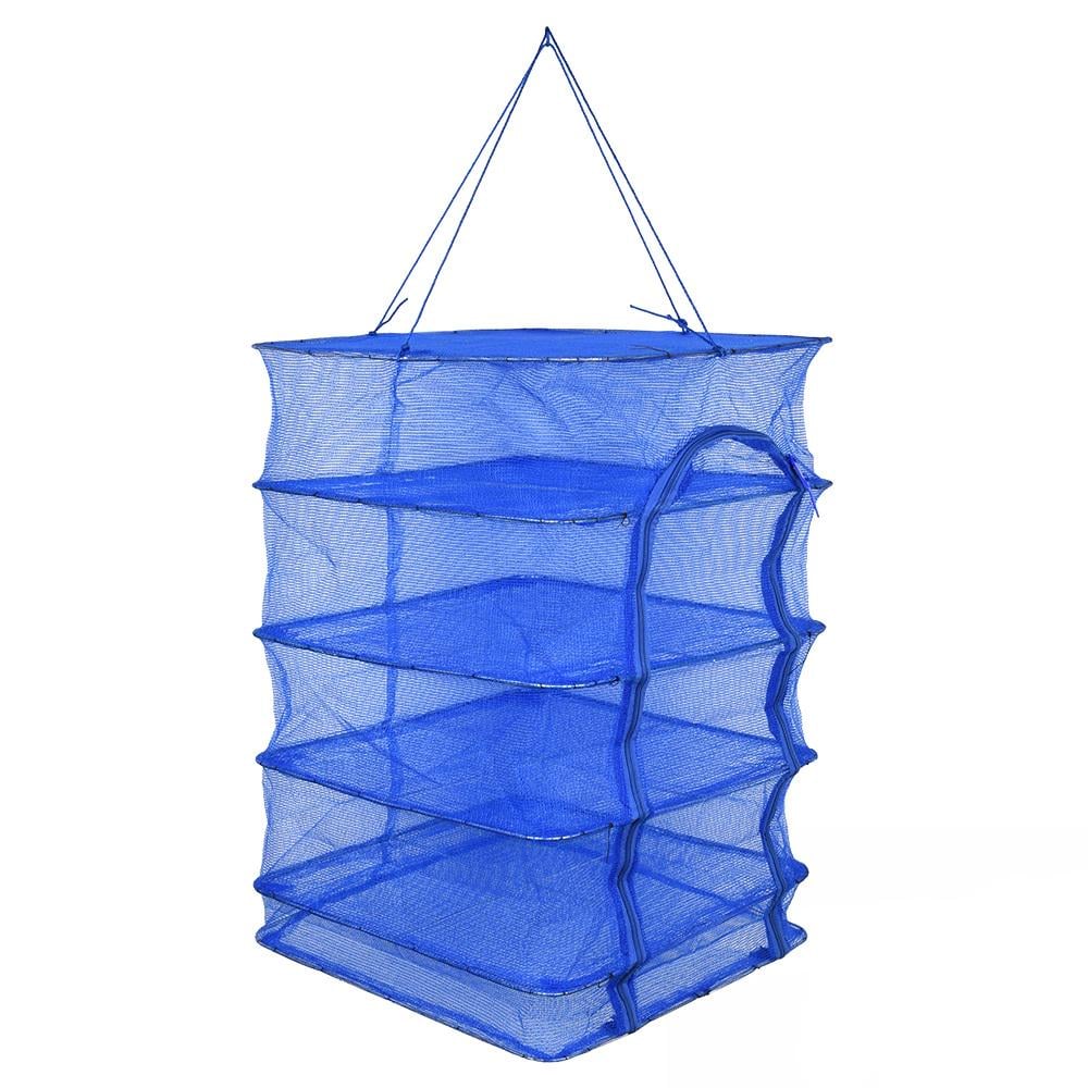 Сетка Stenson для сушки фруктов/овощ/грибов/рыбы 4 яруса 40x40x65 см Blue (MH-5890-40)