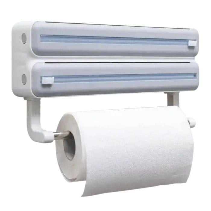 Диспенсер кухонный Plastic Film Cutter PLAT-01 3в1 для пленки фольги и полотенец