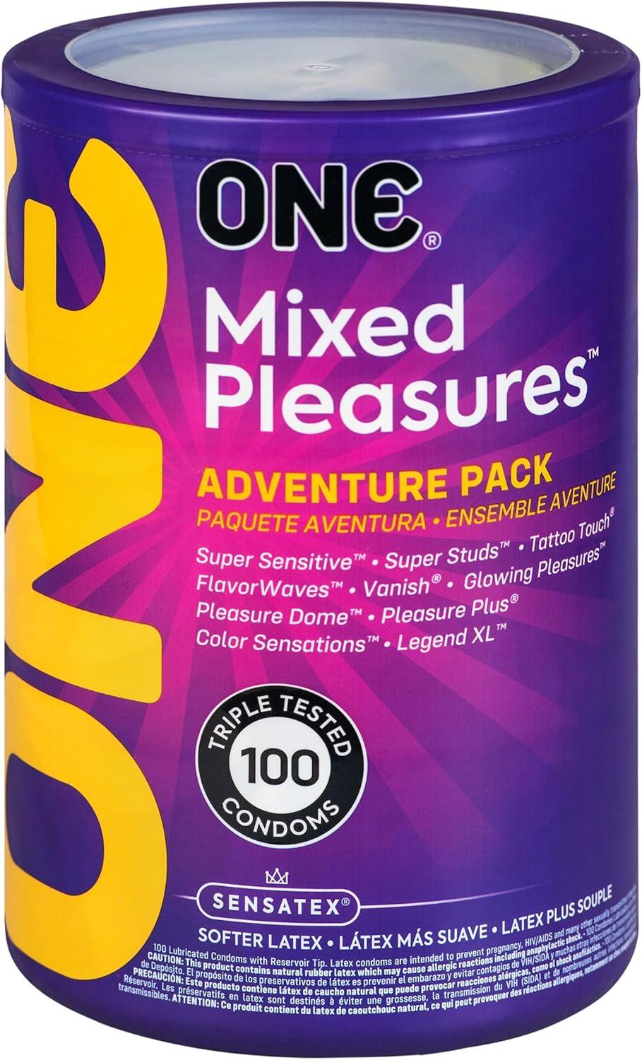 Набор презервативов ONE Mixed Pleasures микс для разных ощущений 100 шт. (ONE11010B)