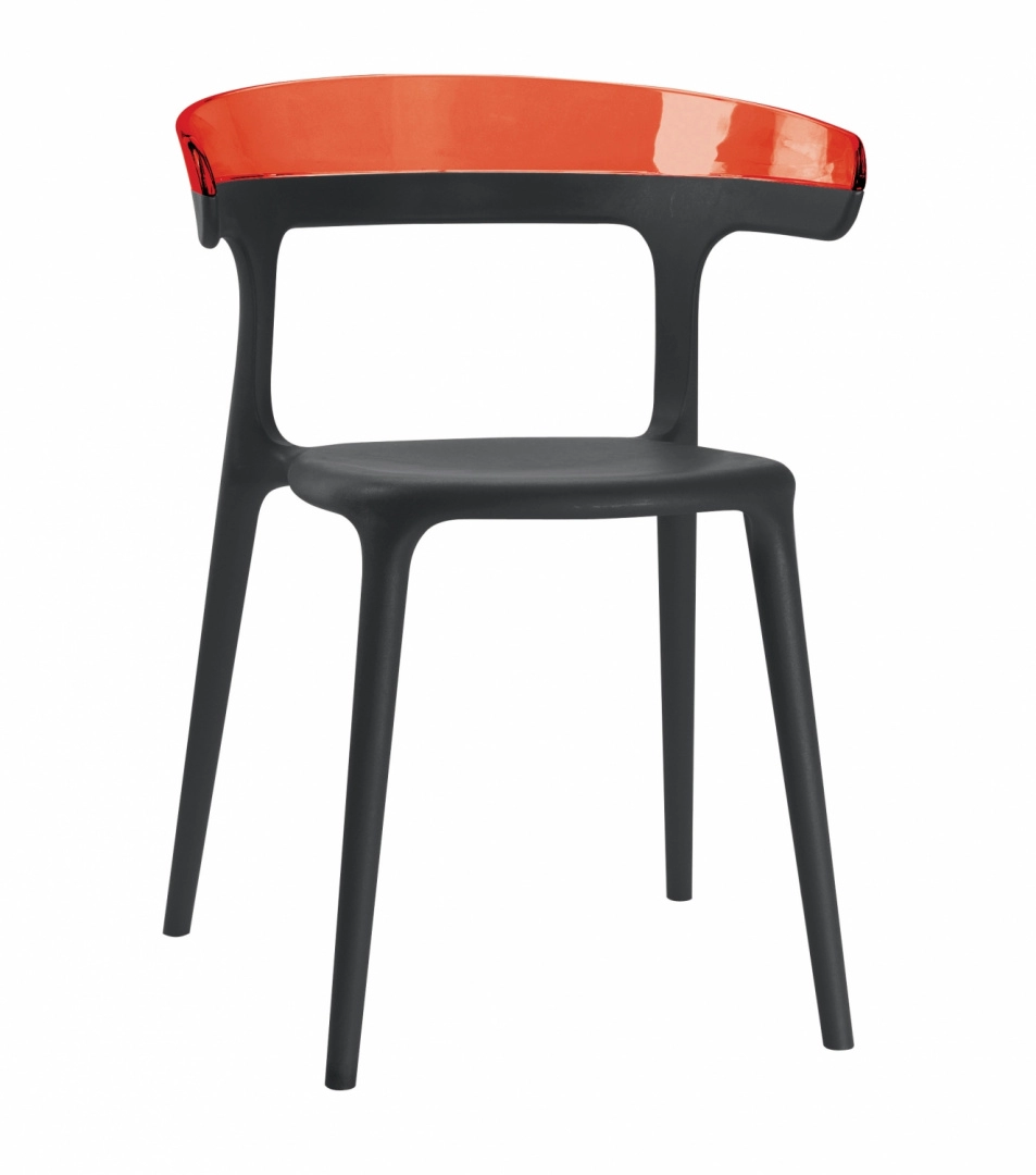 Кресло Litolan Papatya Luna Черное сидение Прозрачно-красный (DR001904)