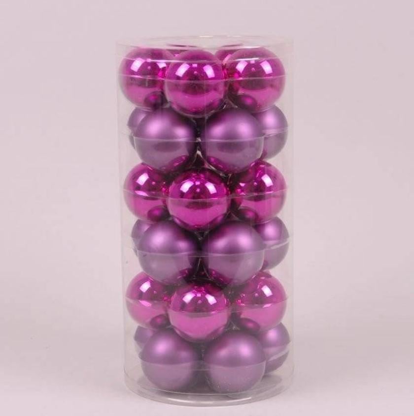Шары стеклянные 5,7 см 30 шт. Фуксия (44511)