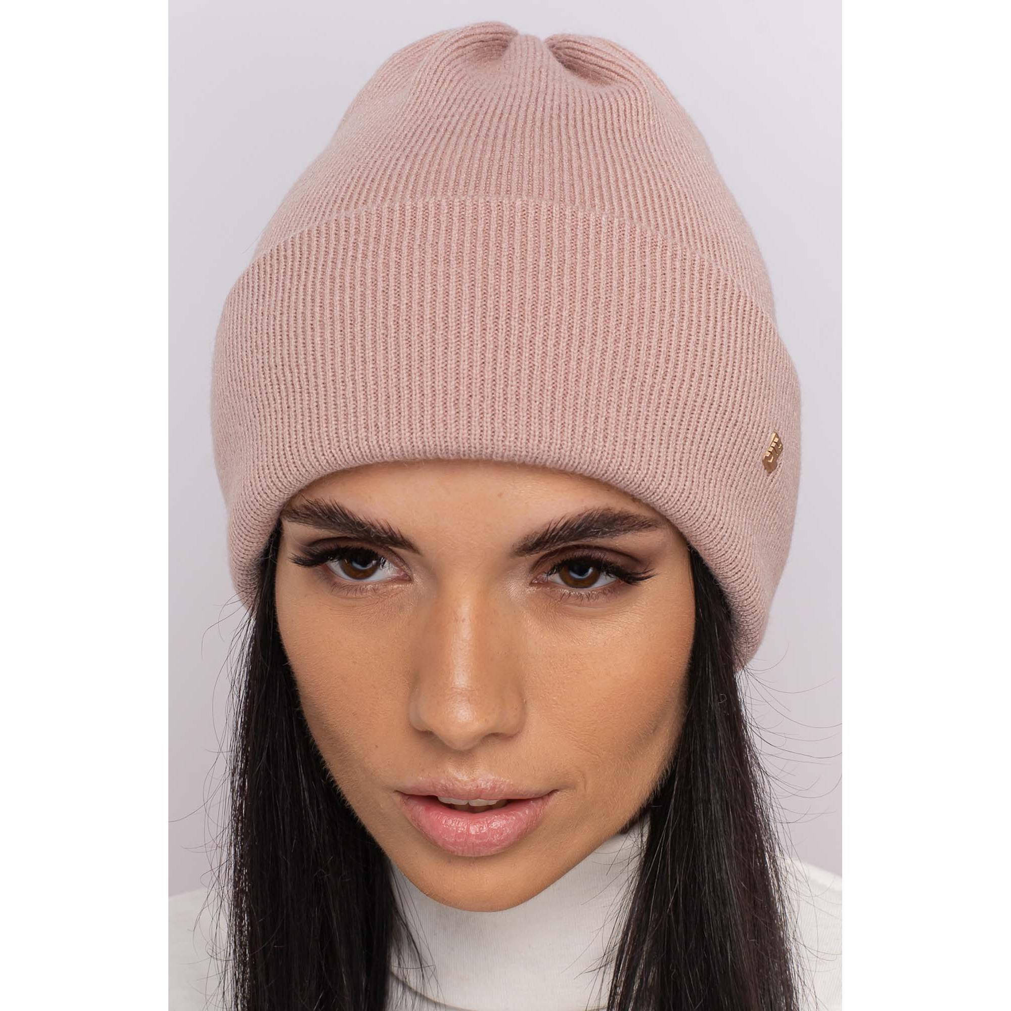 Шапка женская двойная Leks Триумф one size Пудровый - фото 1 Шапка женская двойная Leks Триумф one size Пудровый - фото 1