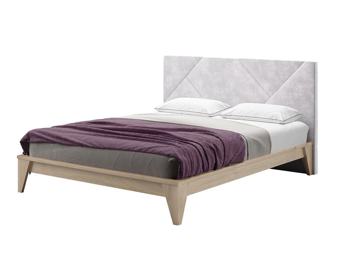 Кровать двуспальная Шик-Галичина Кайзер-Сити с мягким изголовьем дерево/ткань 160х200 см Серый (44164)