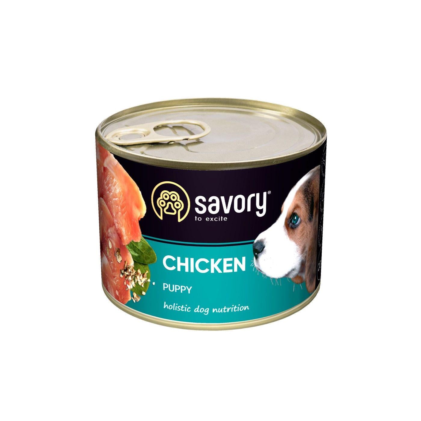 Корм влажный для щенков Savory с курицей 200 г 6 шт.