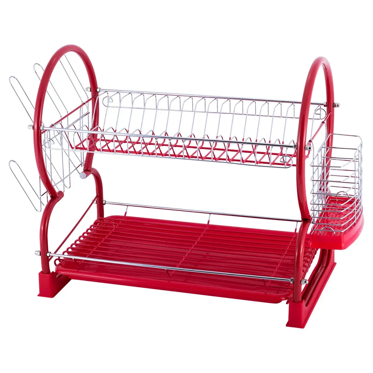 Сушилка для посуды Kamille 55х24,5х37 см Красный (KM-0765A)