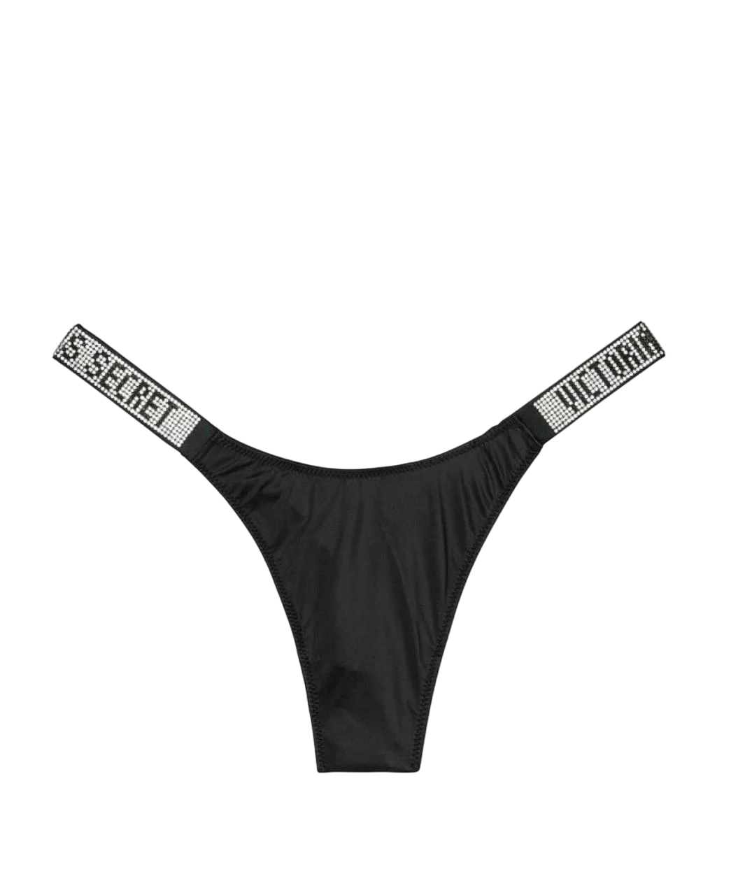 Стринги Victoria's Secret средняя посадка со стразами XL 98-110 см Черный (1233)