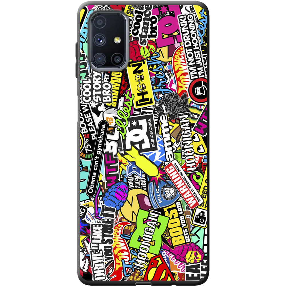 Чохол Boxface Samsung M515 Galaxy M51 Multicolored Inscriptions Чорний силікон (40937-up880-41345) - фото 1