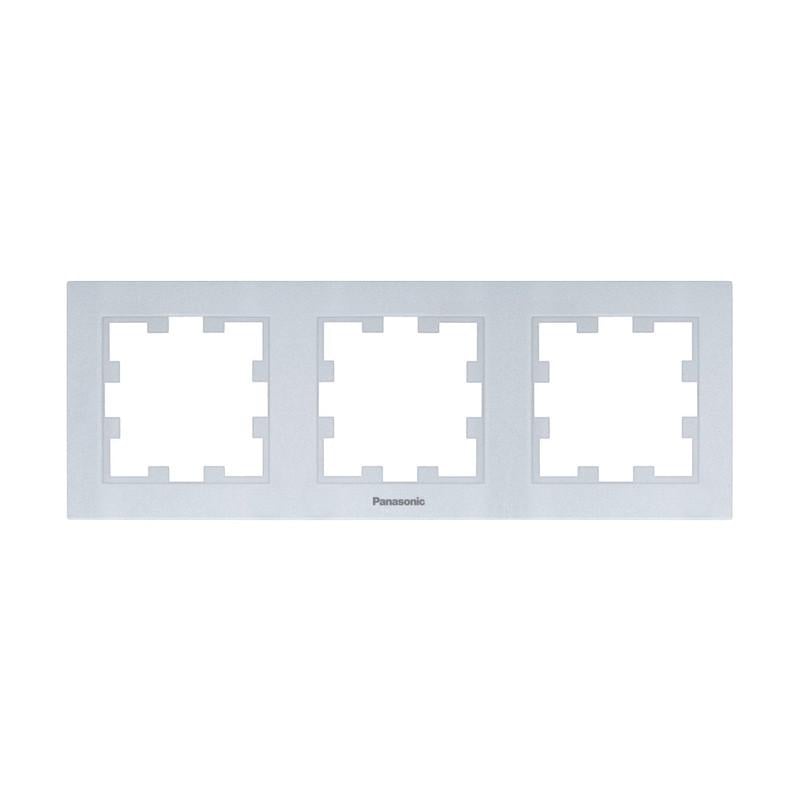 Рамка трехместная Panasonic Karre Plus 55 горизонтальная ABS Серебряный (WDTF08032SL-UA1) - фото 1 Рамка трехместная Panasonic Karre Plus 55 горизонтальная ABS Серебряный (WDTF08032SL-UA1) - фото 1