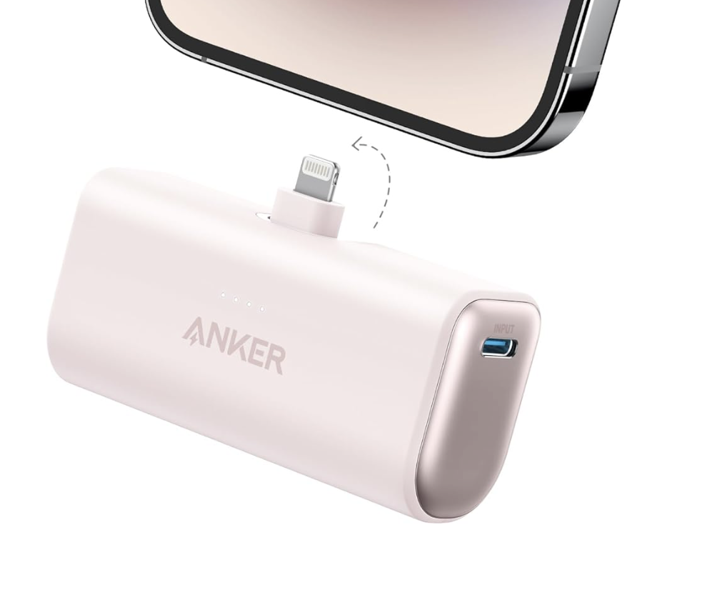 Повербанк Anker Nano з вбудованим складаним роз'ємом Lightning 5000 mAh Pink - фото 7