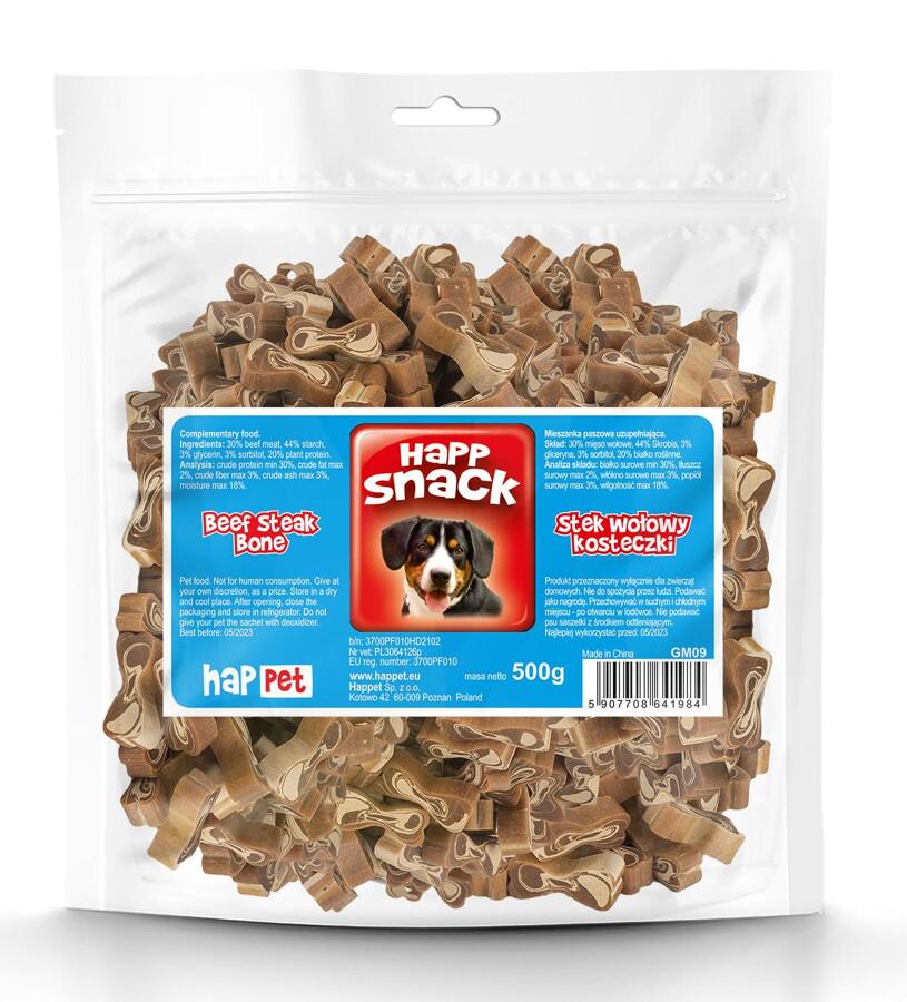 Косточки говяжьего стейка Happet Snack лакомство для собак 500 г 3 см (GM09 5907708641984)