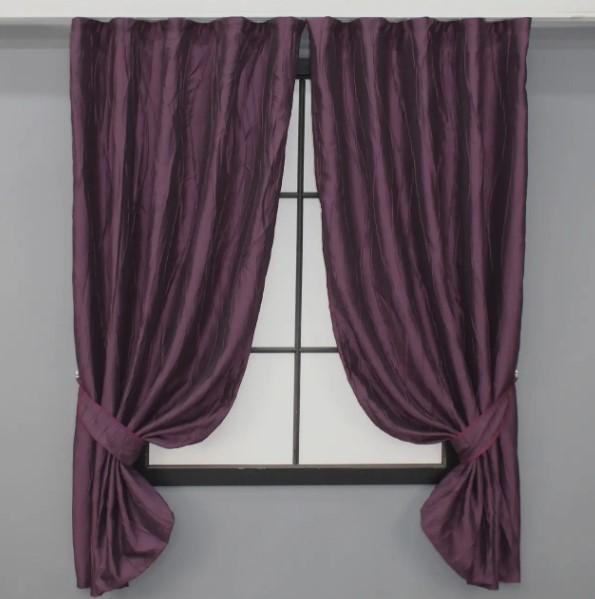 Комплект штор коротких 1,2х1,7 м 2 шт. Баклажановый (35-0171)