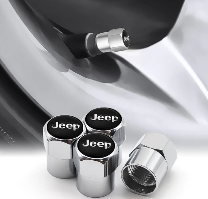 Защитные металлические колпачки Primo на ниппель с логотипом Jeep Silver - фото 4