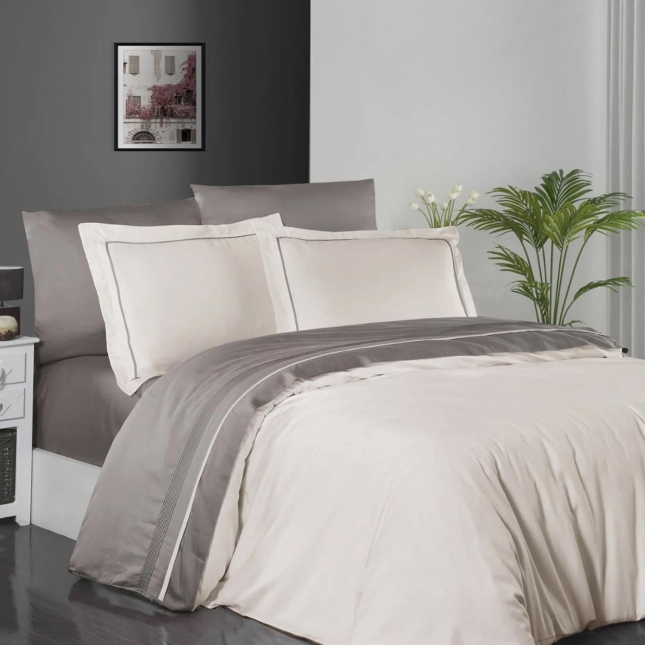 Постельное белье сатин First Choice Deluxe Serenity Айвори евро (20953) Постельное белье сатин First Choice Deluxe Serenity Айвори евро (20953)