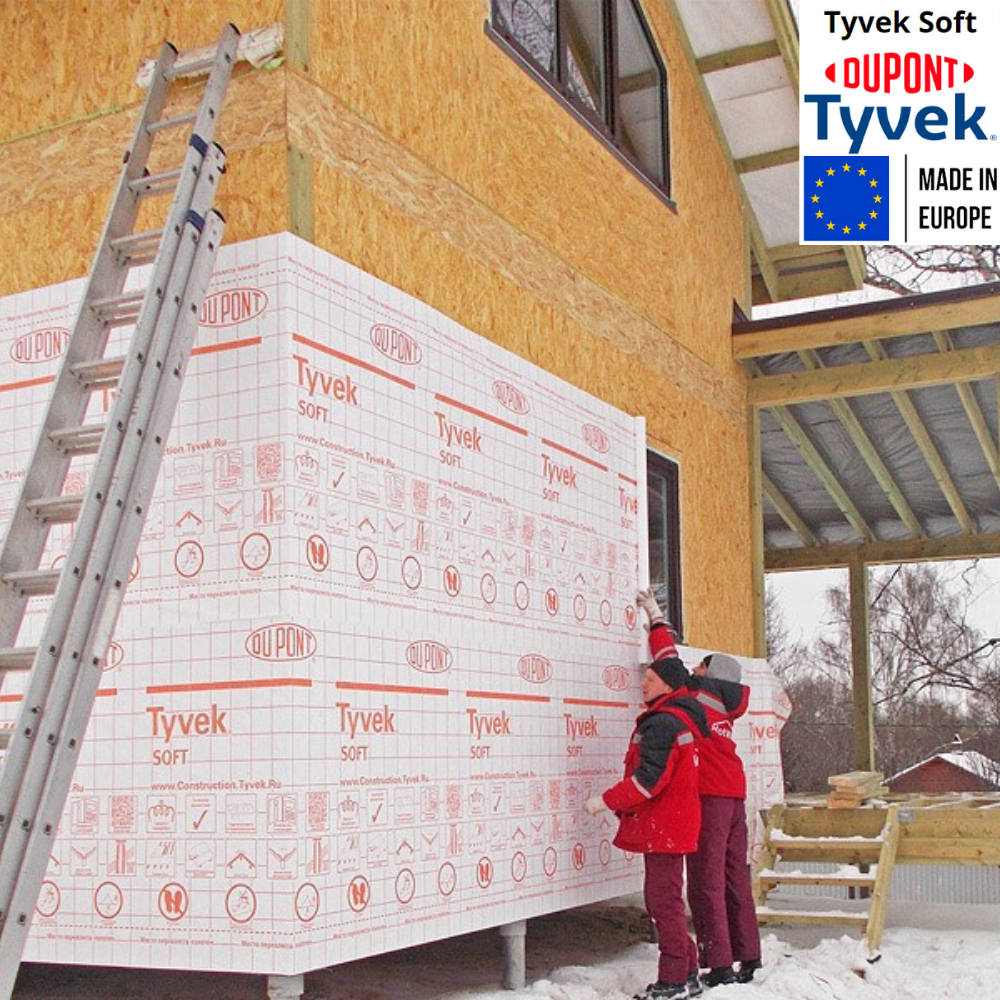 Мембрана супердифузійна Tyvek Soft 1,5x50 м 75 м2 60 г/м2 (310007) - фото 9