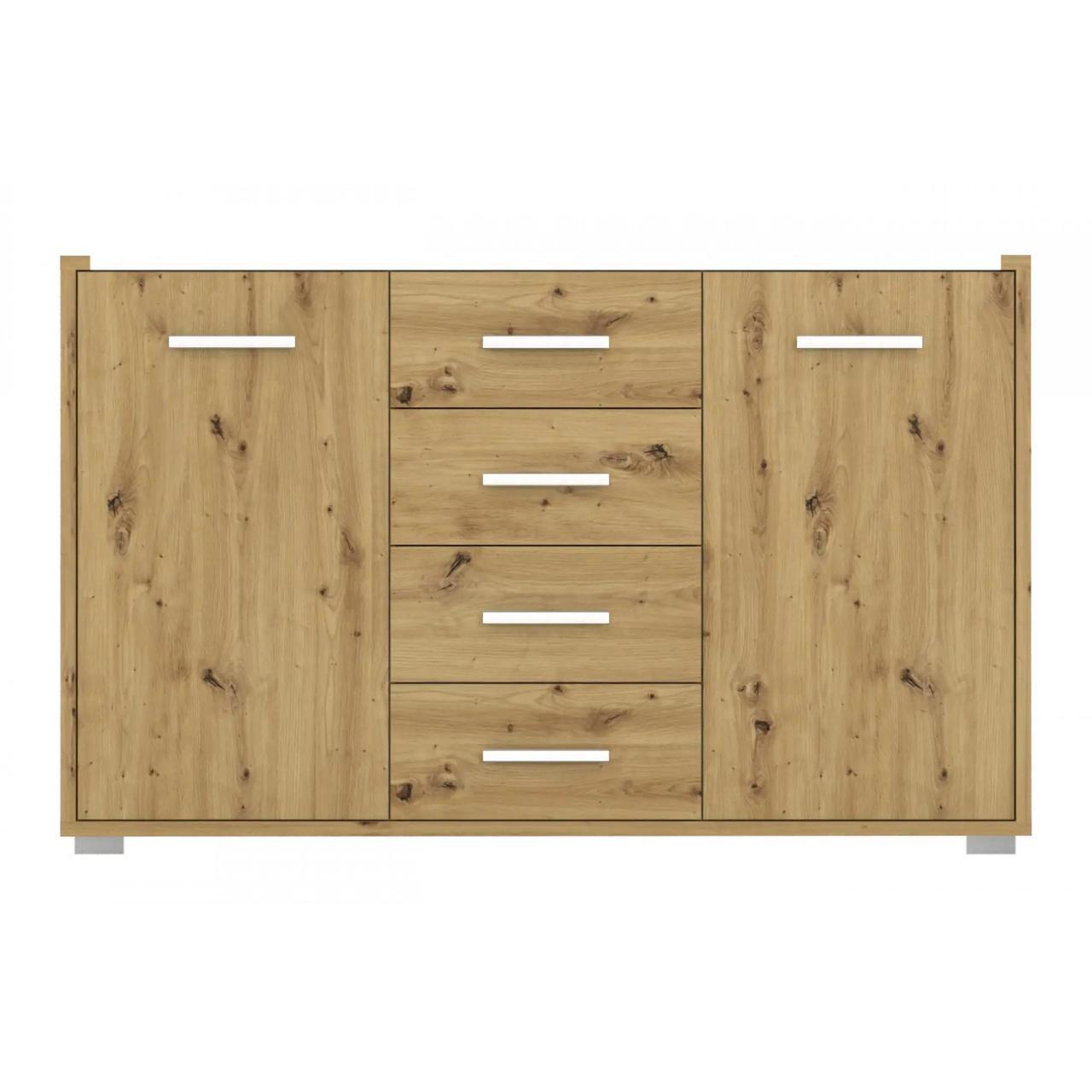 Комод в гостиную Гербор Рутения KOM2D4S Дуб Артизан/Нимфея Альба (GRB-1145)