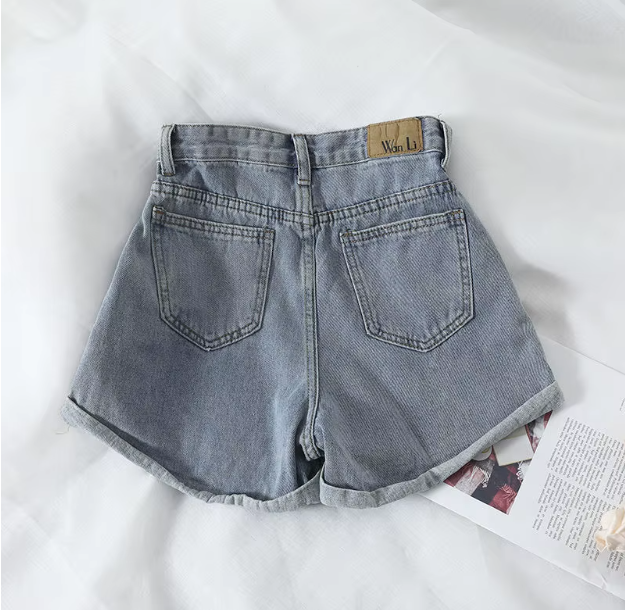 Шорты женские джинсовые высокая талия XXL Голубой (ШС104) - фото 2