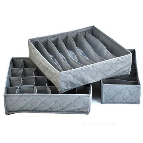 Набор органайзеров для белья Supretto 3 шт Серый