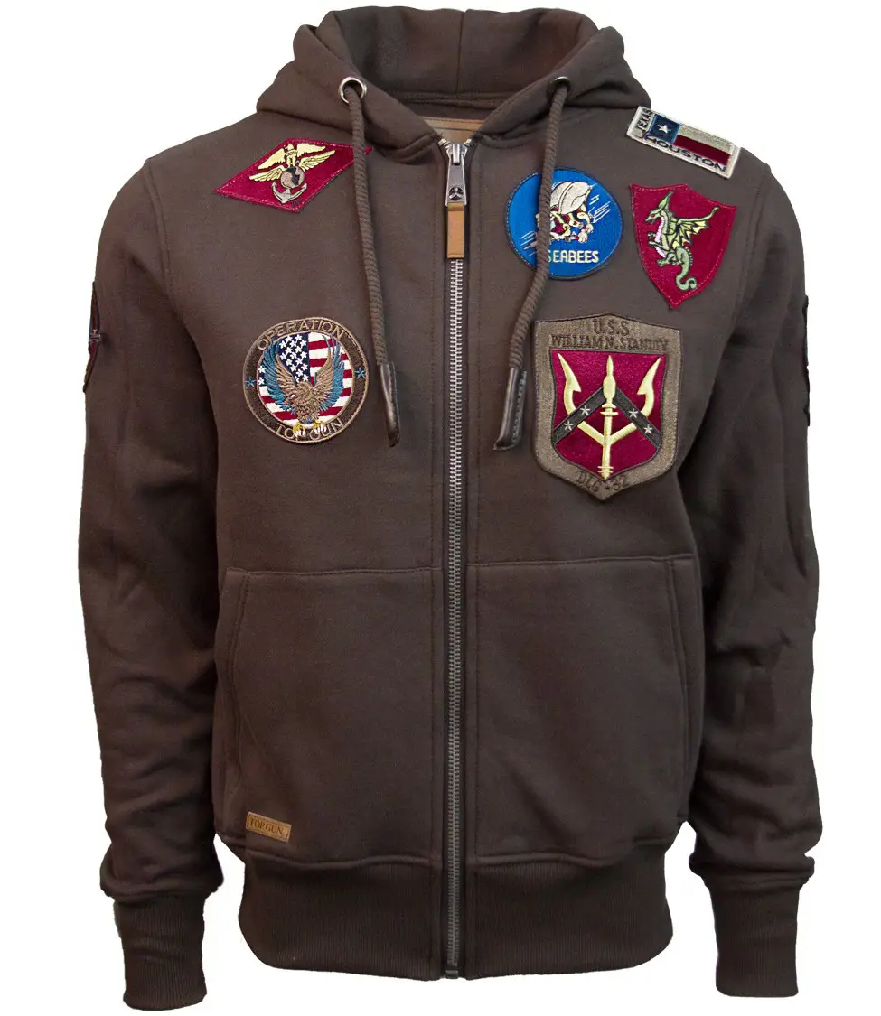 Реглан Top Gun Men's zip up hoodie with patches 2XL Brown (TGD1707B2XL)