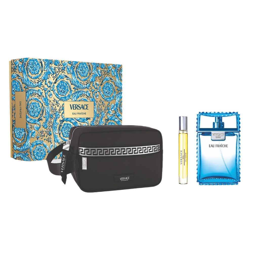 Подарунковий набір для чоловіків Versace Eau Fraiche туалетна Вода 100 мл/туалетна вода 10 мл та косметичкою (372606)