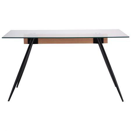 Стіл обідній Корлеоне прозоре скло Чорний (521457)