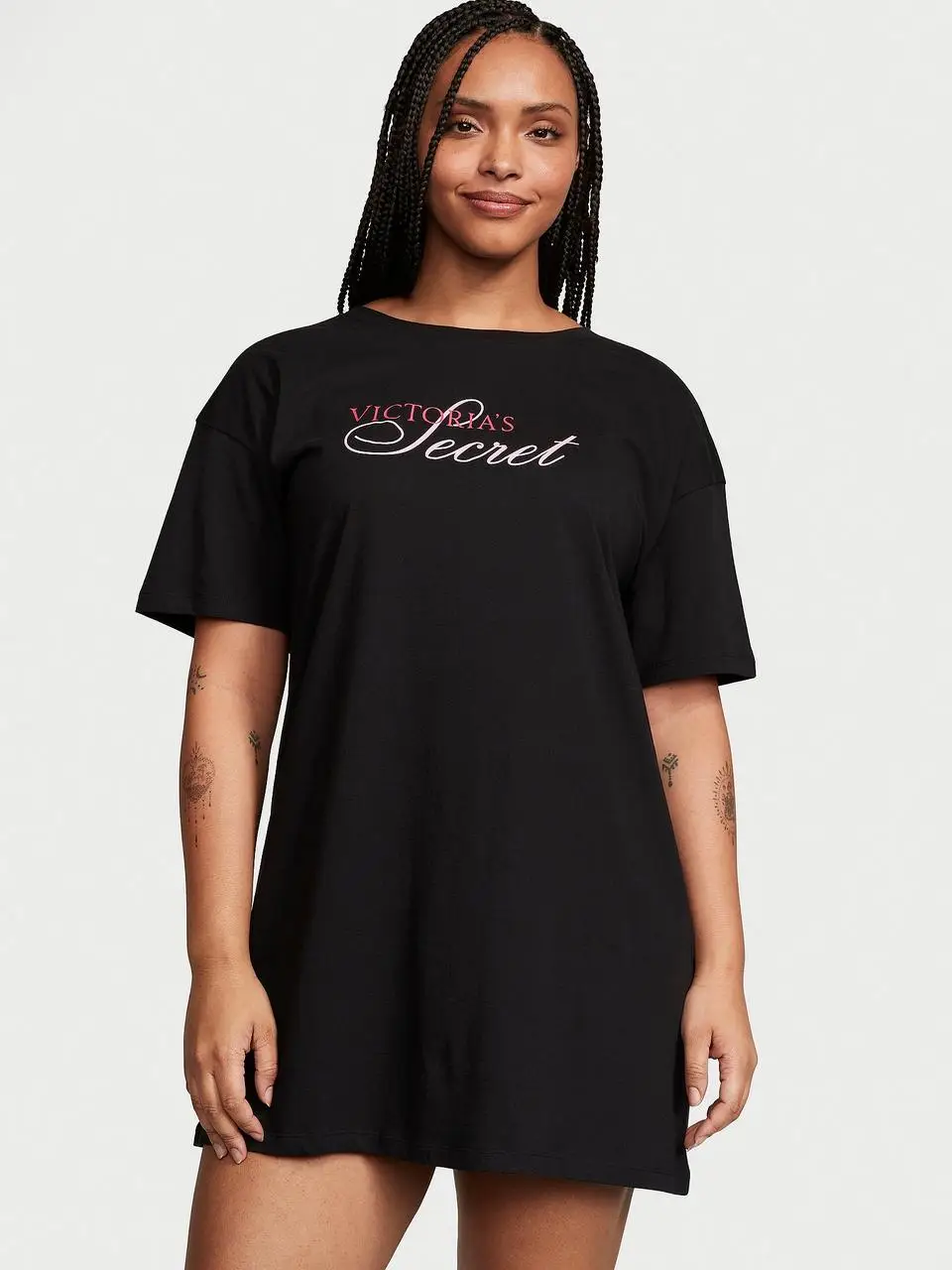 Сорочка Victoria's Secret Cotton Sleepshirt бавовняна XS/S Чорний (23379721)