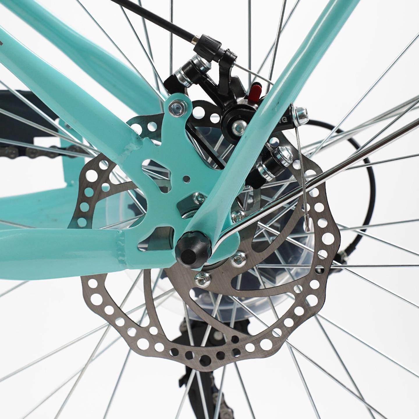 Велосипед міський Corso Polaris з кошиком та багажником рама 16,5"/26" Бірюзовий - фото 8 Велосипед міський Corso Polaris з кошиком та багажником рама 16,5"/26" Бірюзовий - фото 8