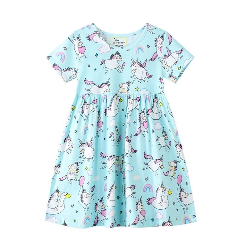 Платье детское с единорогом 98 см Мятный (23992149)