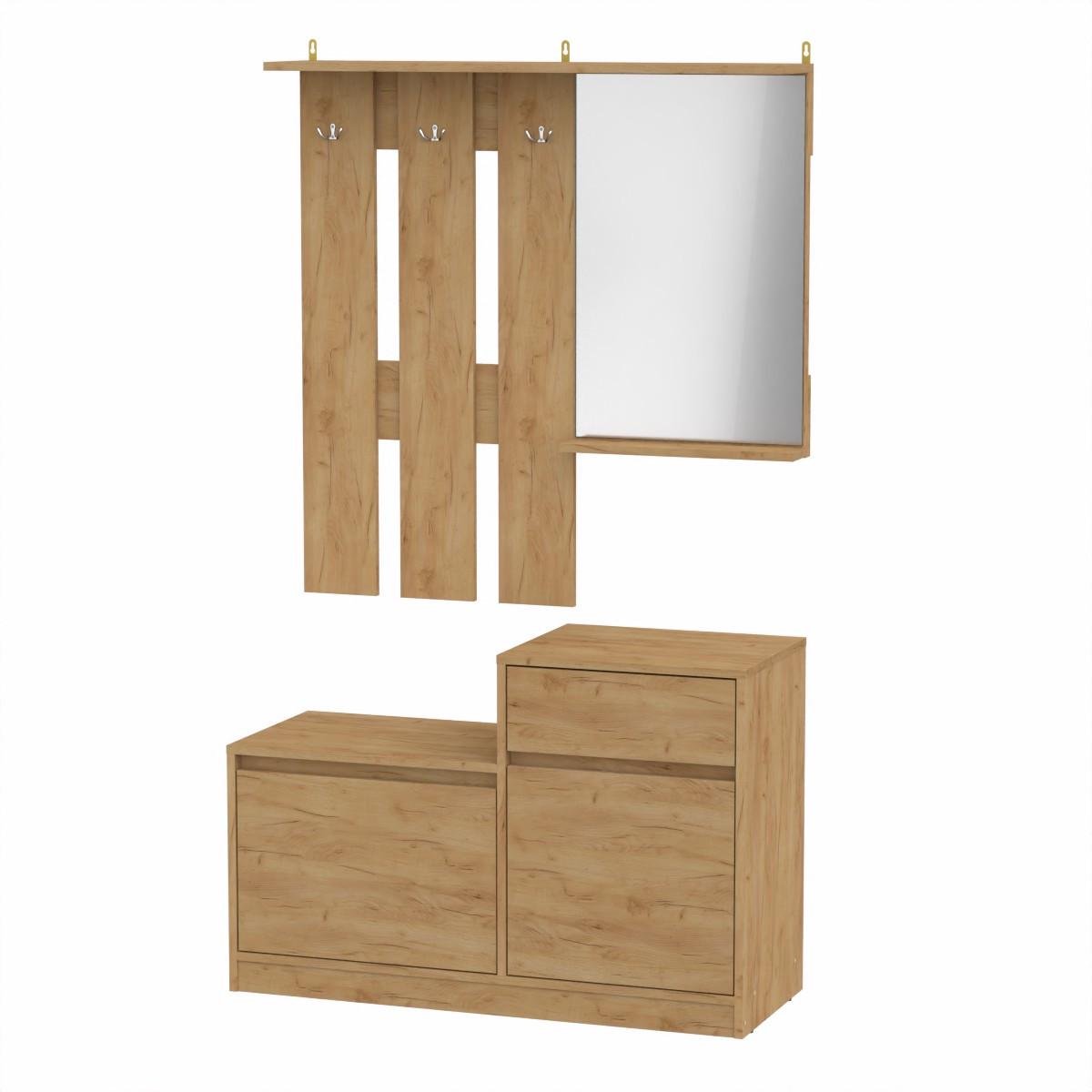 Передпокій з вішаком Компаніт Влада 168,3х38х100,2 см Дуб крафт золотий (26623523)