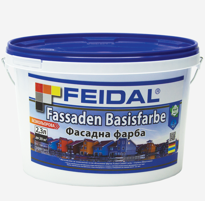 Краска фасадная Feidal Fassaden Basisfarbe тонированная 2,3 л Бесцветный (1886455497) - фото 1 Краска фасадная Feidal Fassaden Basisfarbe тонированная 2,3 л Бесцветный (1886455497) - фото 1