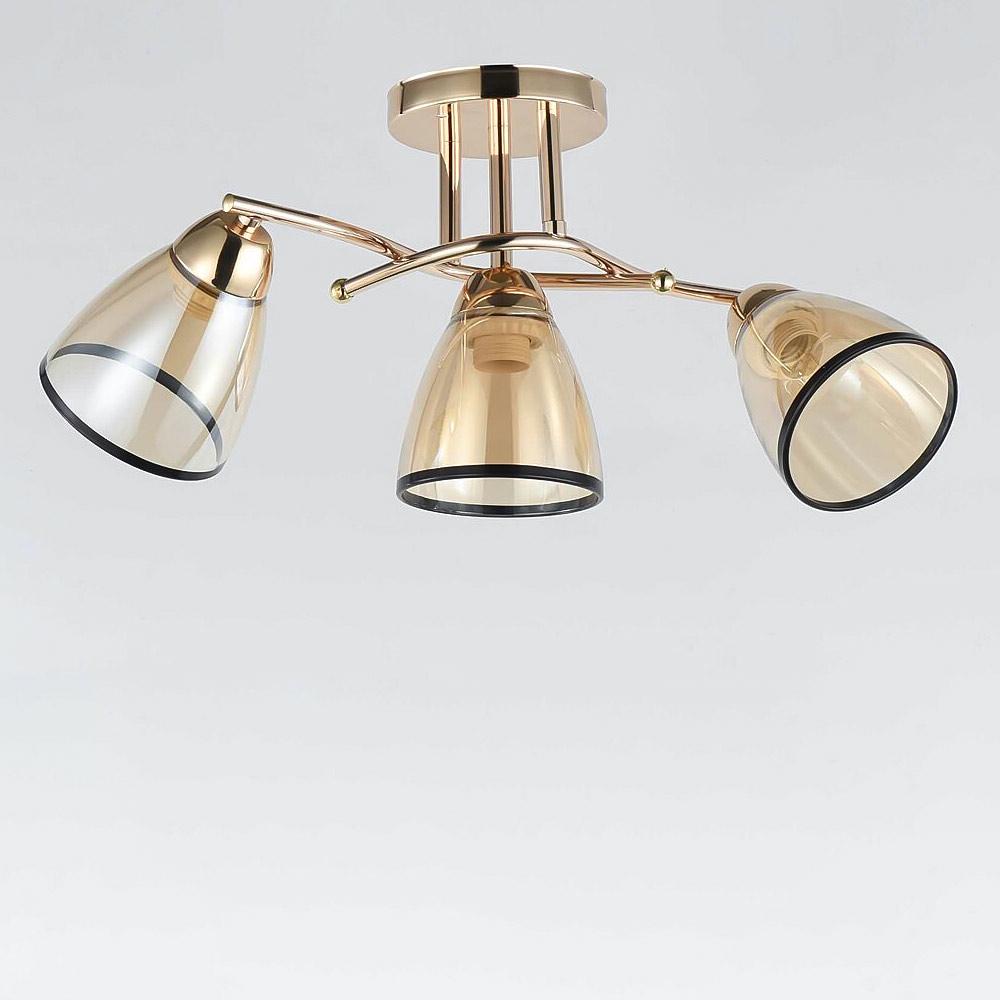 Люстра потолочная Light House SRS-19027/3 с каймой Золотой/Медовый