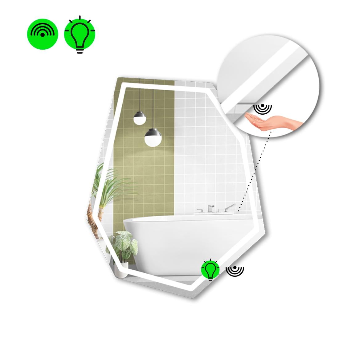 Зеркало с LED подсветкой Montagna 1 с ИК включателем 140x105 см