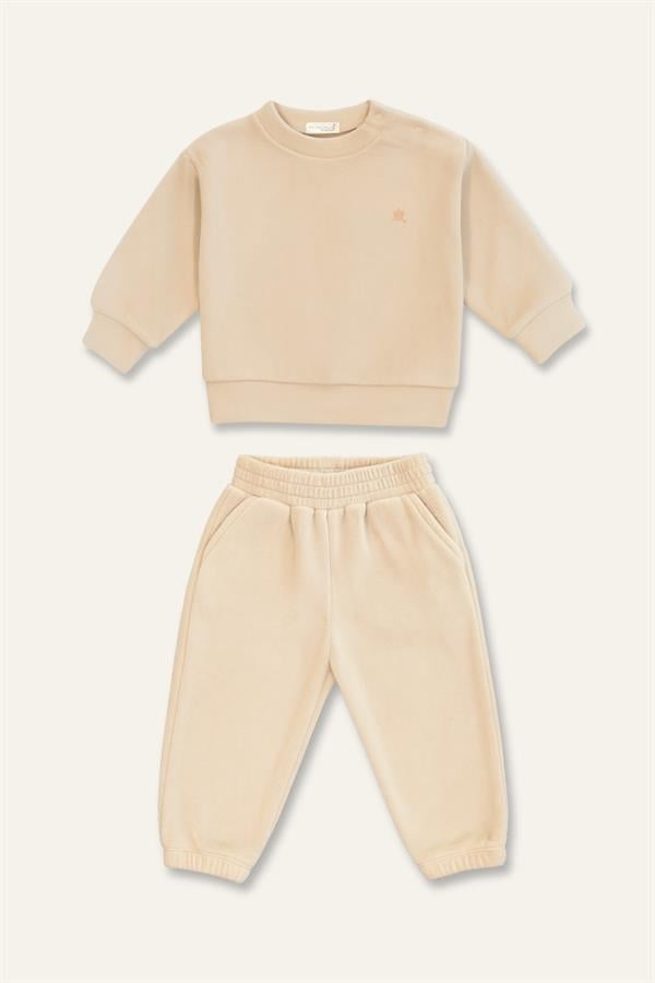 Спортивный костюм детский унисекс флисовый из кофты и брюк Mininio 4 года 104 см Бежевый (8683169184396)